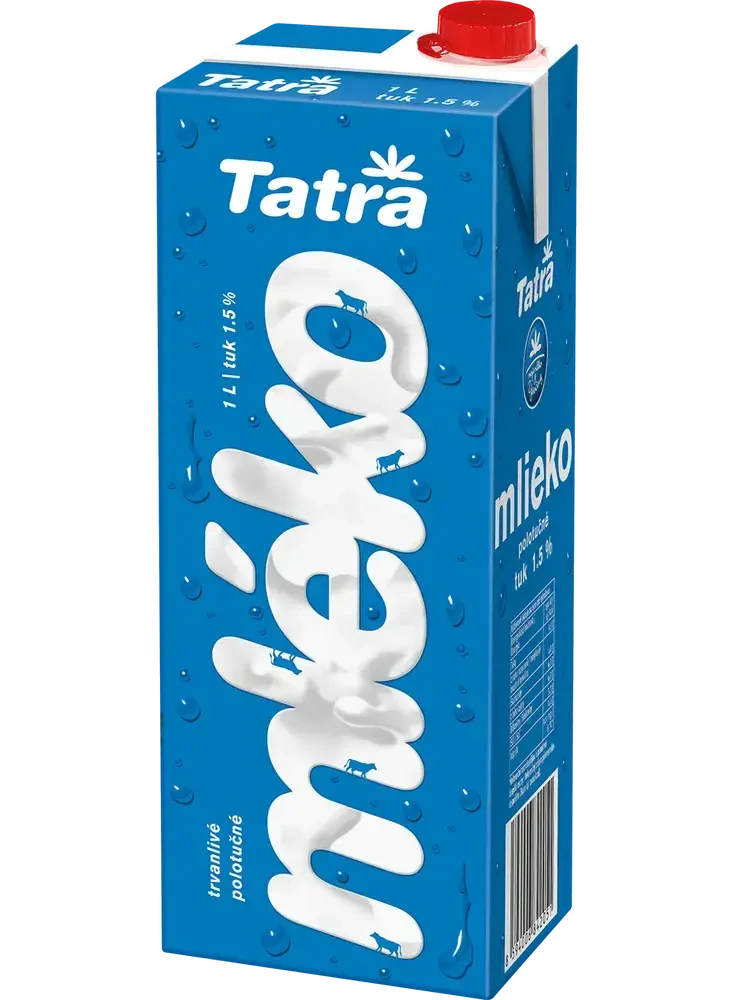 Tatra - trvanlivé mléko - polotučné 1,5% s uzávěrem, 1 l