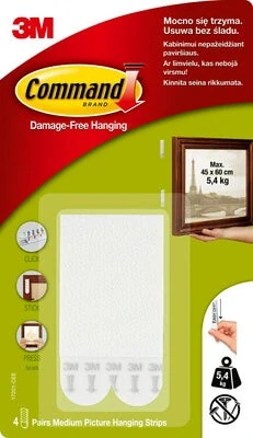 Command™ stripy na vešení obrazu velké, 4 sety, max. pro obrazy do 60 x 90 cm a hmotnosti do 7.2 kg