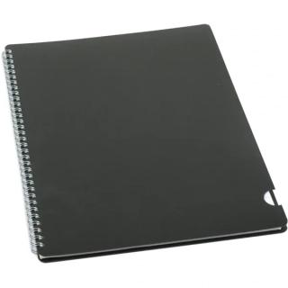 Blok s boční vazbou BOBO PLASTIC BLACK, A4, linka