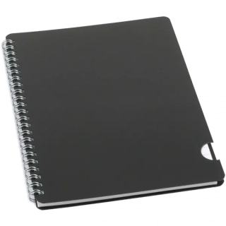 Blok s boční vazbou BOBO PLASTIC BLACK, A5, linka