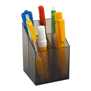 Stojánek na psací potřeby ICO Quadro - transp. černý