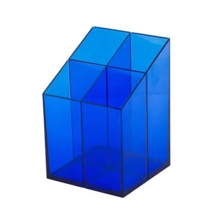 Stojánek na psací potřeby ICO Quadro - transp. modrý