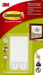 Command™ stripy na vešení obrazu velké, 4 sety, max. pro obrazy do 60 x 90 cm a hmotnosti do 7.2 kg