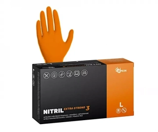 Rukavice NITRIL EXTRA STRONG3 L, nepudrované, 100 ks, oranžové