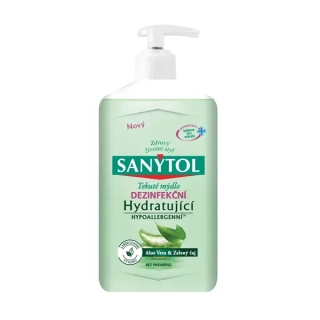Sanytol Zelený čaj & Aloe vera bio - dezinfekční hydratující mýdlo, 250 ml