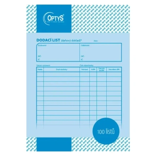 Dodací list A5, 100 listů