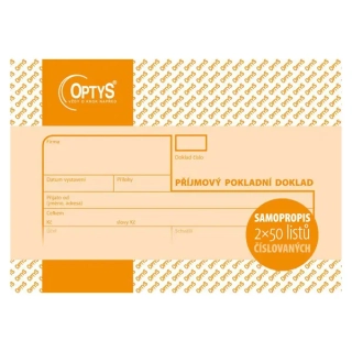 Příjmový doklad A6, samopropisovací, číslovaný, 2x50 listů
