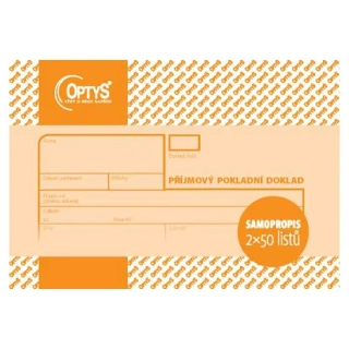 Příjmový doklad A6, samopropisovací, nečíslovaný 2 x 50 listů